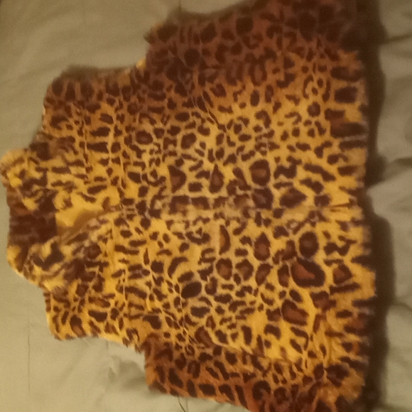 Cheetah zip up vest. - Picture 1 of 3